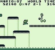 une photo d'Ã©cran de Super Mario Land sur Nintendo Game Boy